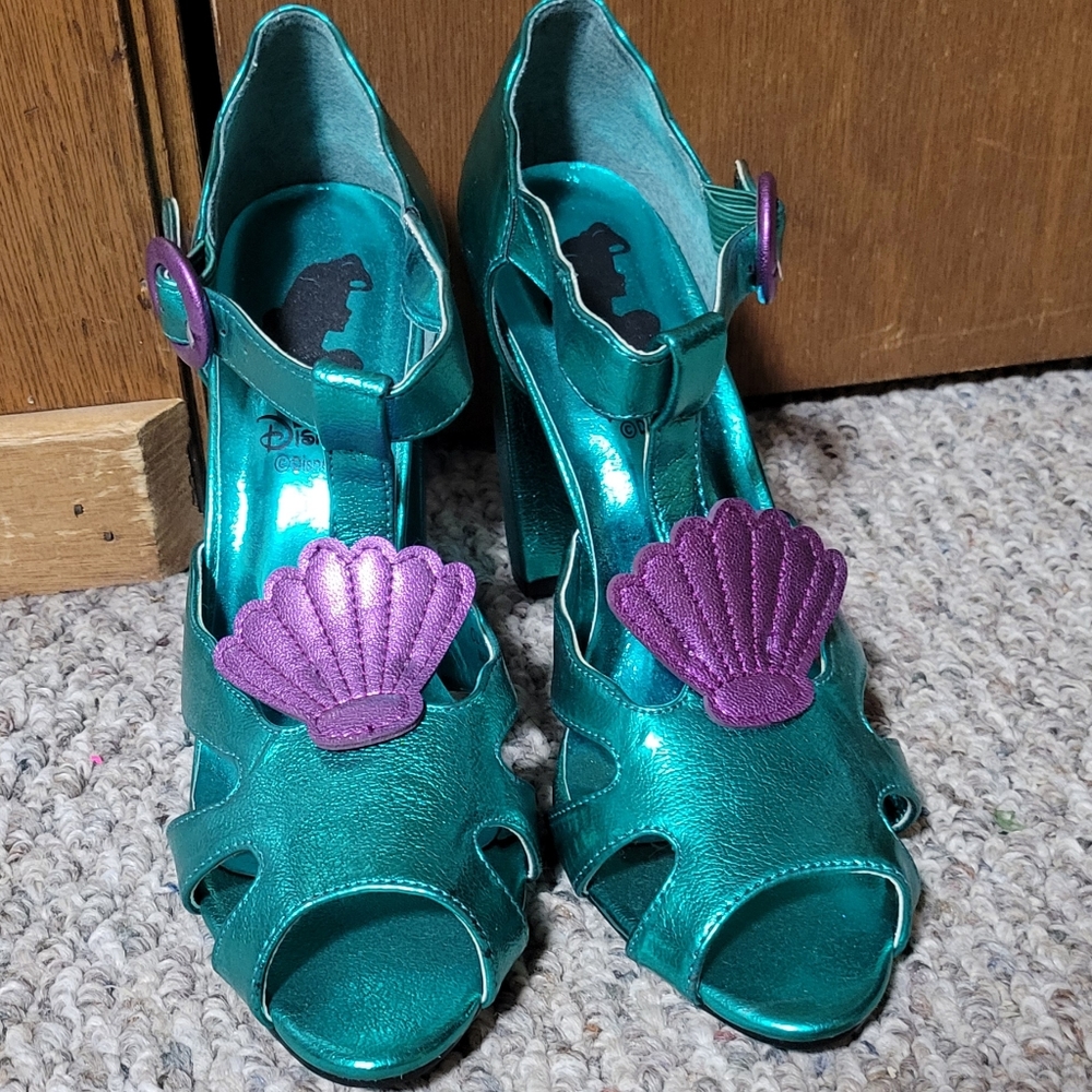 Disney Little Mermaid Teal and Purple Heels